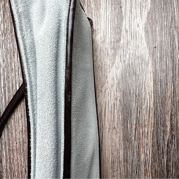 Anne Taylor Y2K Mini Baguette Bag Gray and Brown Suede and Leather - Picture 12 of 16